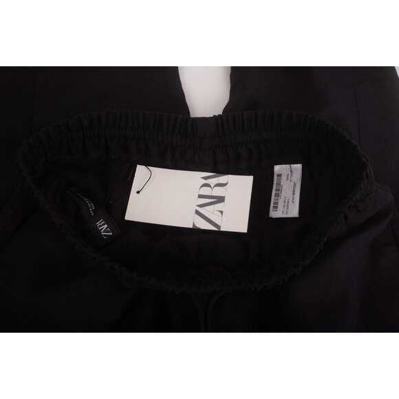 Zara Womans Cargo Jogger Pants Size S Black High Elastic Waist 1971/320 NWT - Picture 6 of 7
